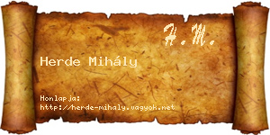 Herde Mihály névjegykártya